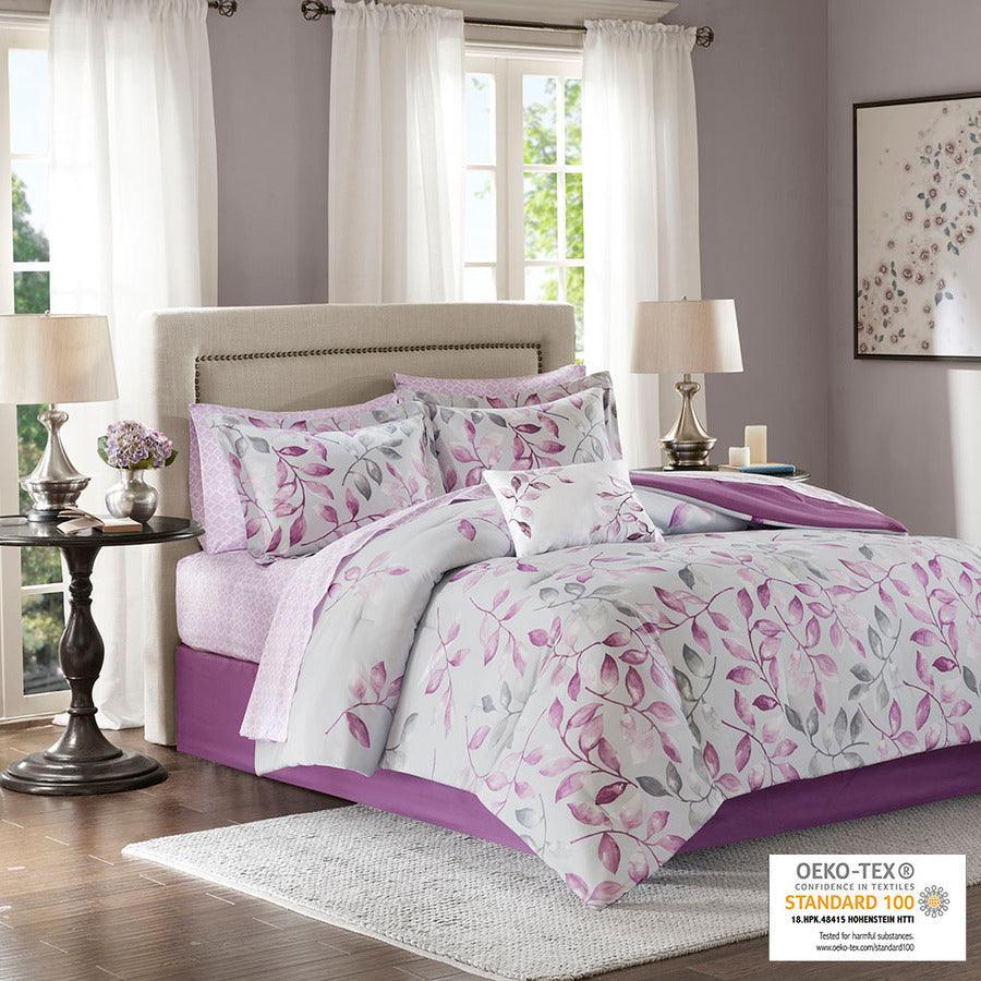 Lafael California King Complete Comforter and Cotton Sheet Set Purple Olliix.com