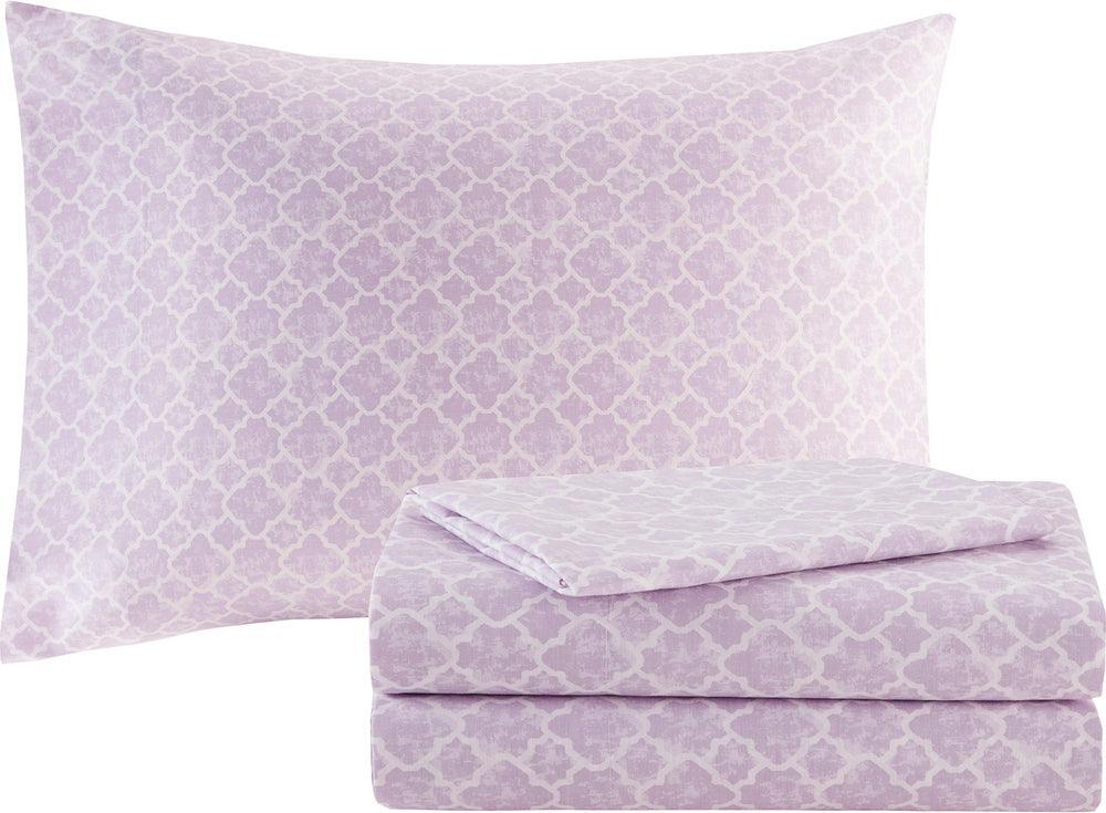 Lafael California King Complete Comforter and Cotton Sheet Set Purple Olliix.com