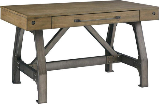 Lancaster Desk Oak & Silver Olliix.com