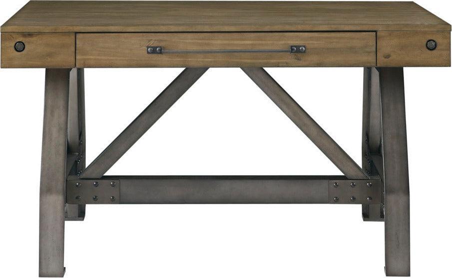 Lancaster Desk Oak & Silver Olliix.com