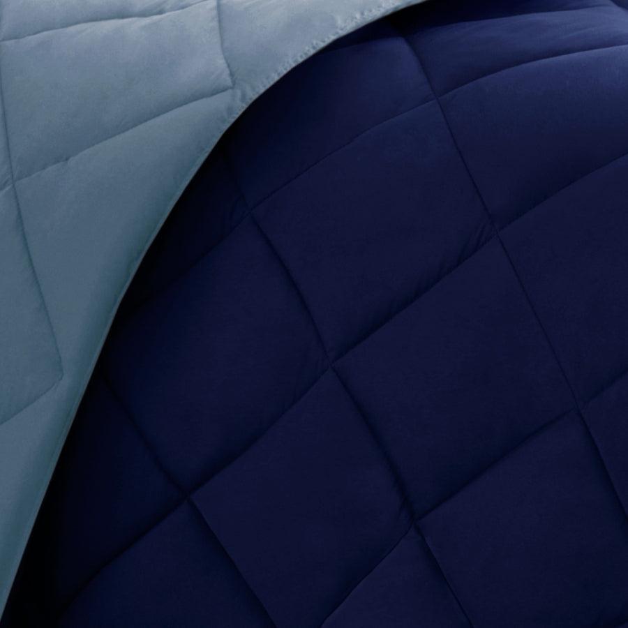 Larkspur 3M Scotchgard Reversible 20 " D Down Alt Comforter Set Navy & Light Blue Full/Queen Olliix.com