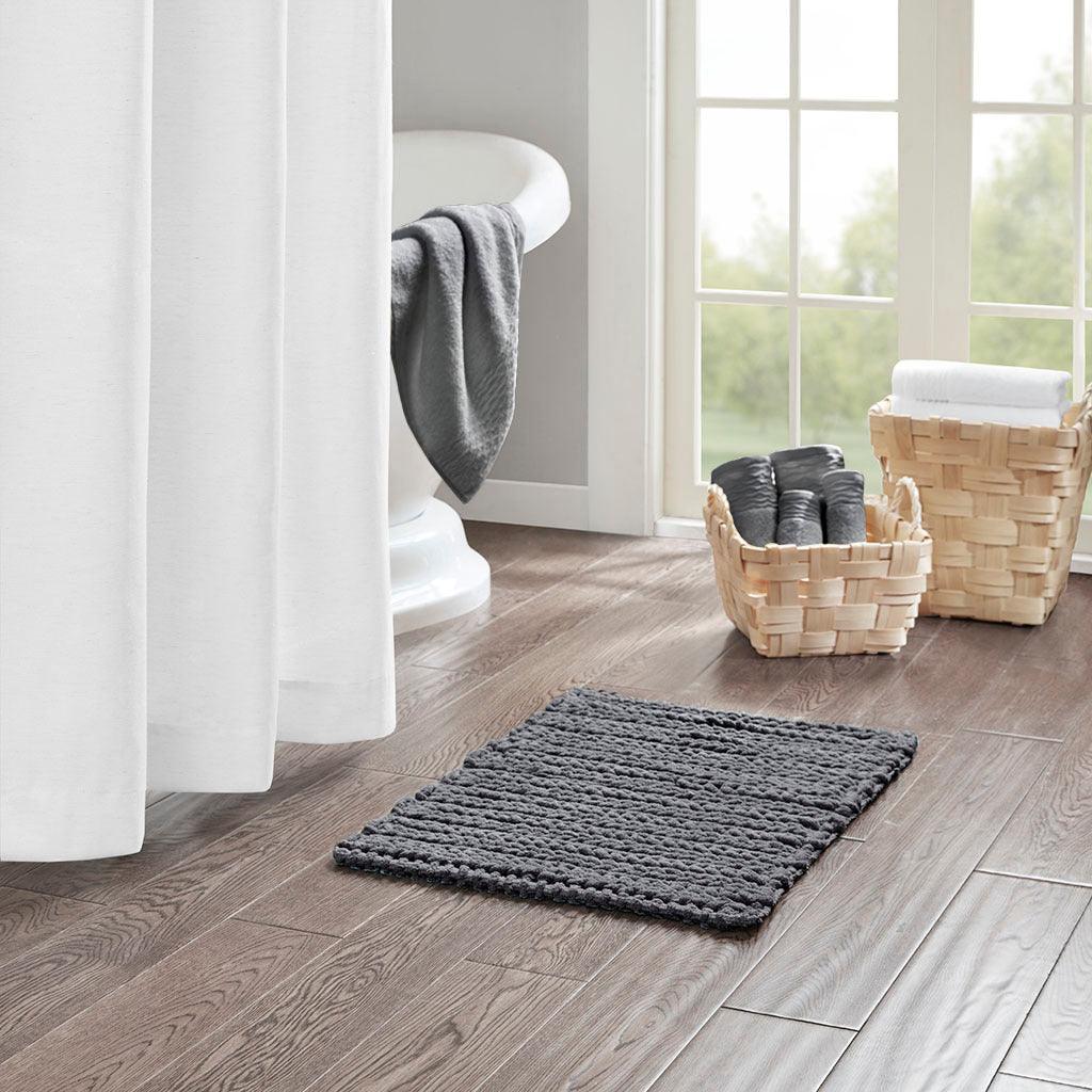 Lasso 17" Bath Rug Charcoal Olliix.com