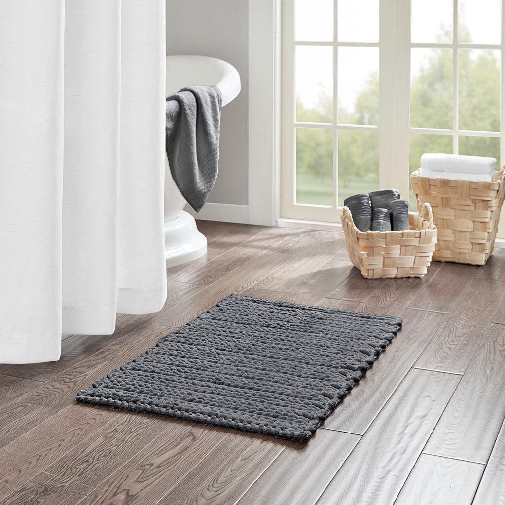 Lasso 20" Bath Rug Charcoal Olliix.com