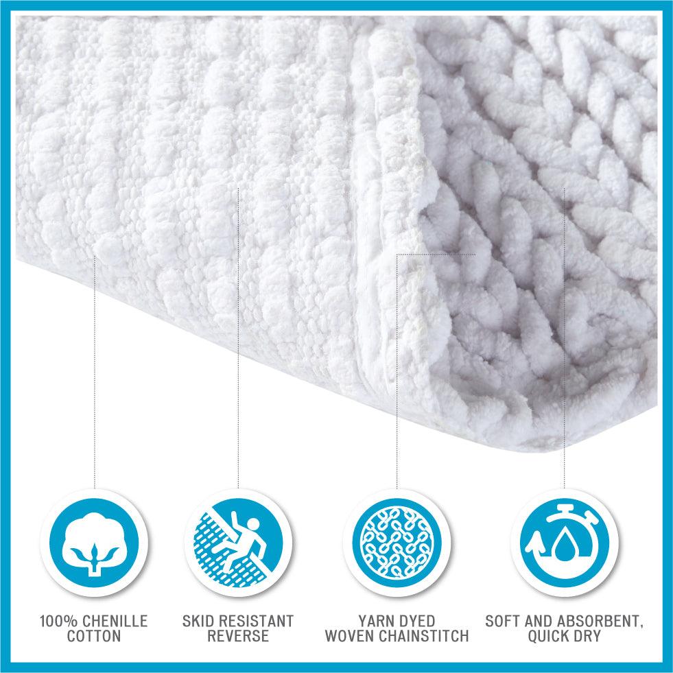 Lasso 24" Bath Rug White Olliix.com