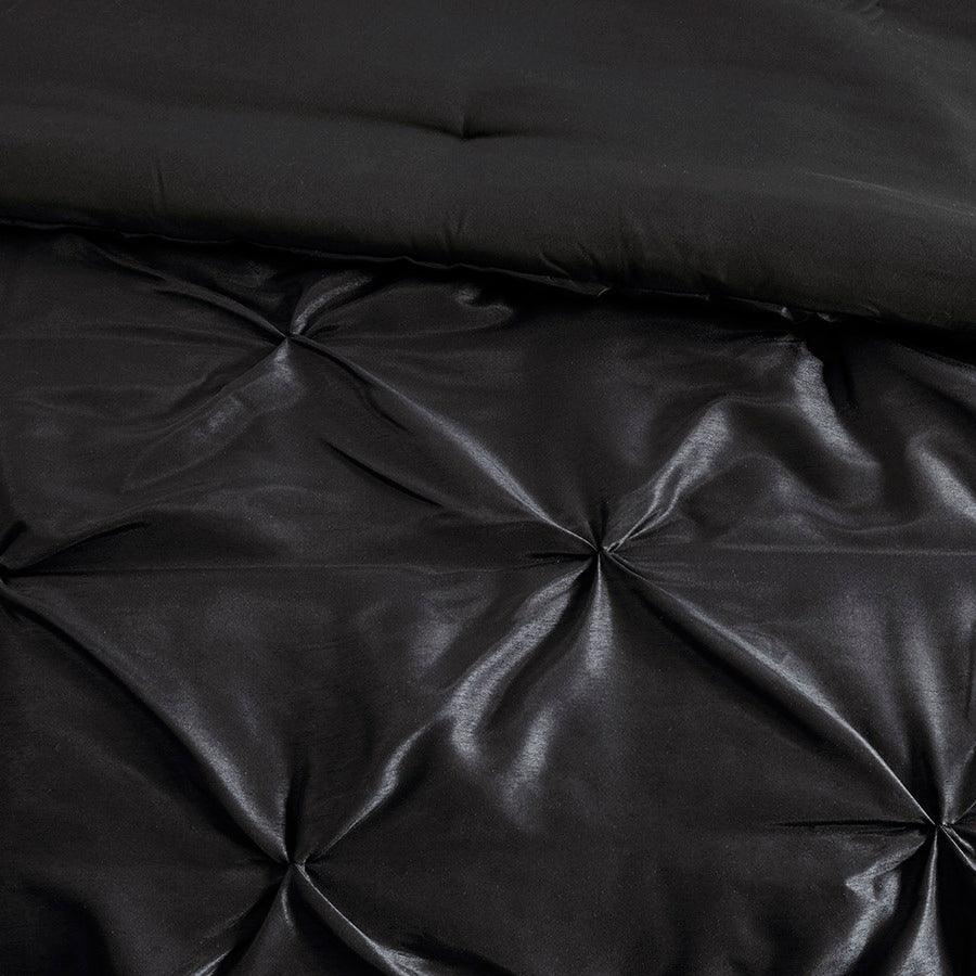 Laurel 7 Piece Tufted Comforter Set Black Queen Olliix.com