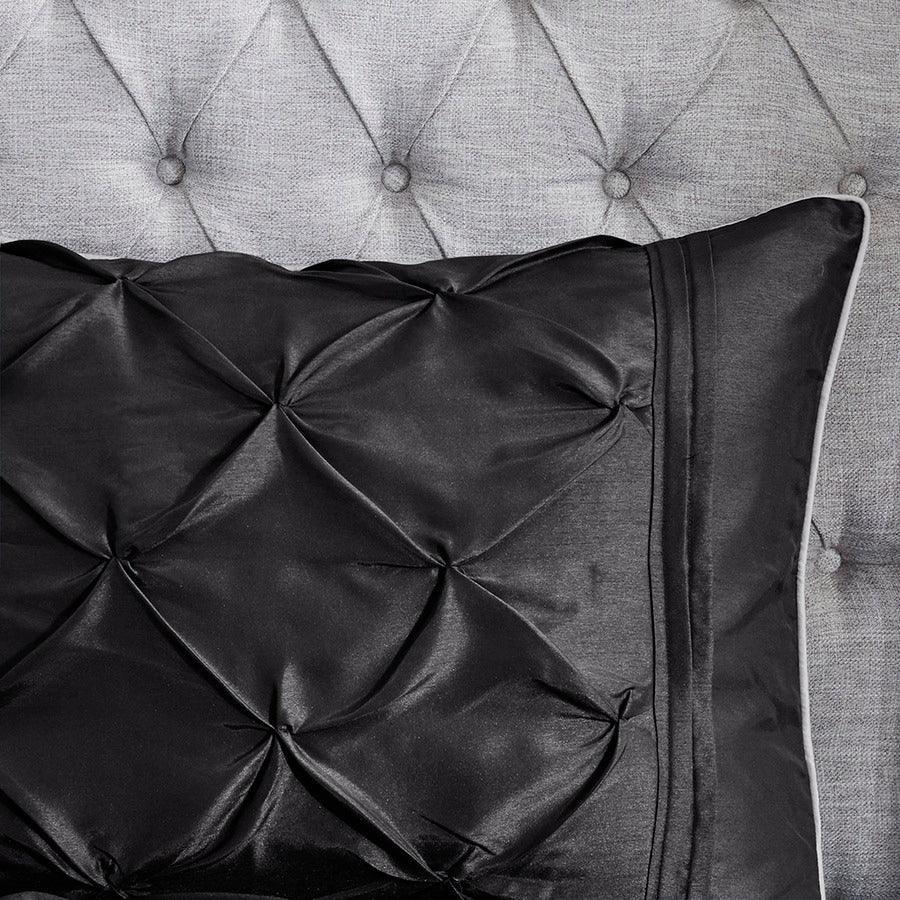 Laurel 7 Piece Tufted Comforter Set Black Queen Olliix.com