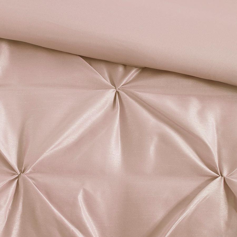 Laurel 7 Piece Tufted Comforter Set Blush Queen Olliix.com