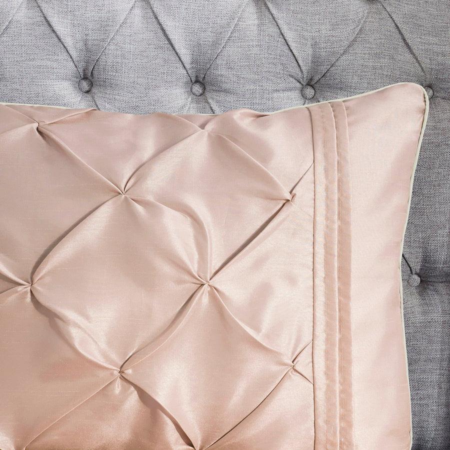 Laurel 7 Piece Tufted Comforter Set Blush Queen Olliix.com