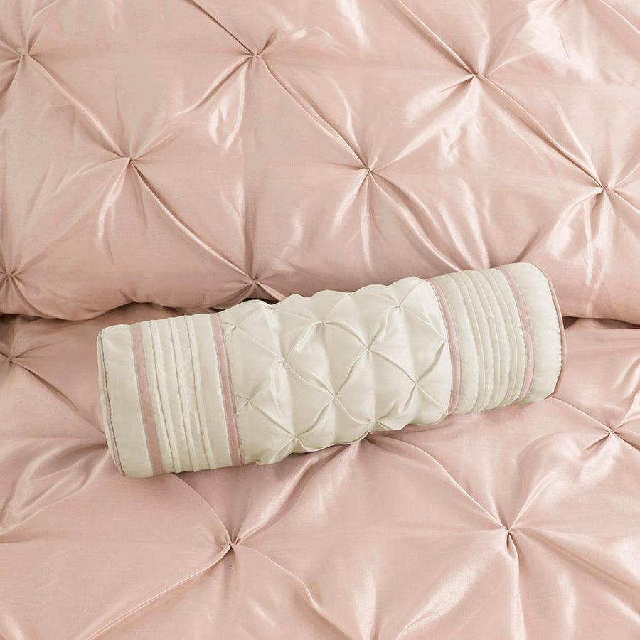 Laurel 7 Piece Tufted Comforter Set Blush Queen Olliix.com