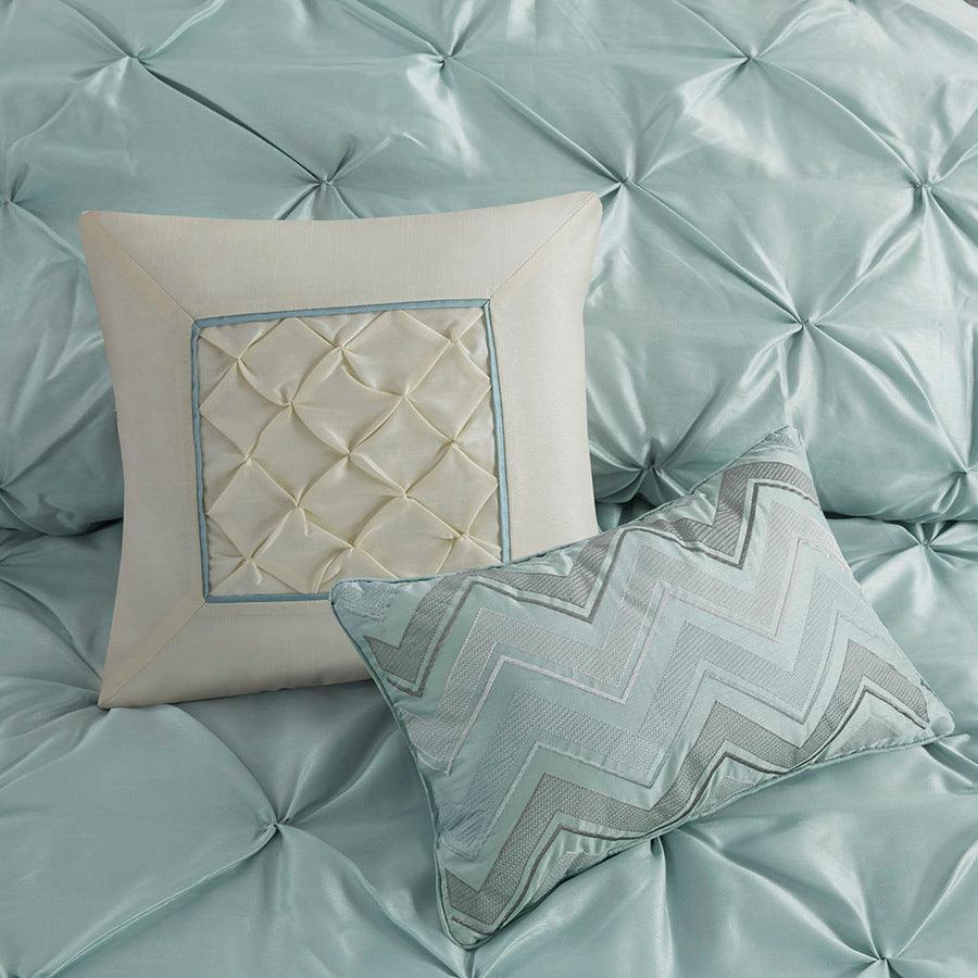 Laurel 7 Piece Tufted Comforter Set Seafoam Queen Olliix.com