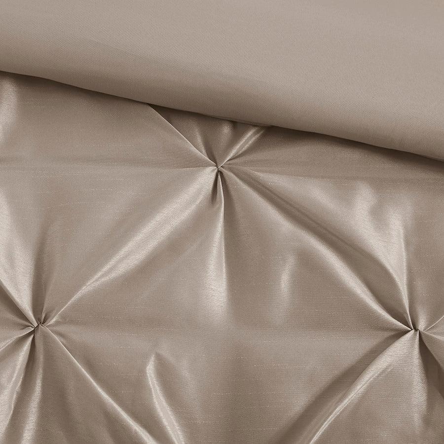 Laurel 7 Piece Tufted Comforter Set Taupe Queen Olliix.com