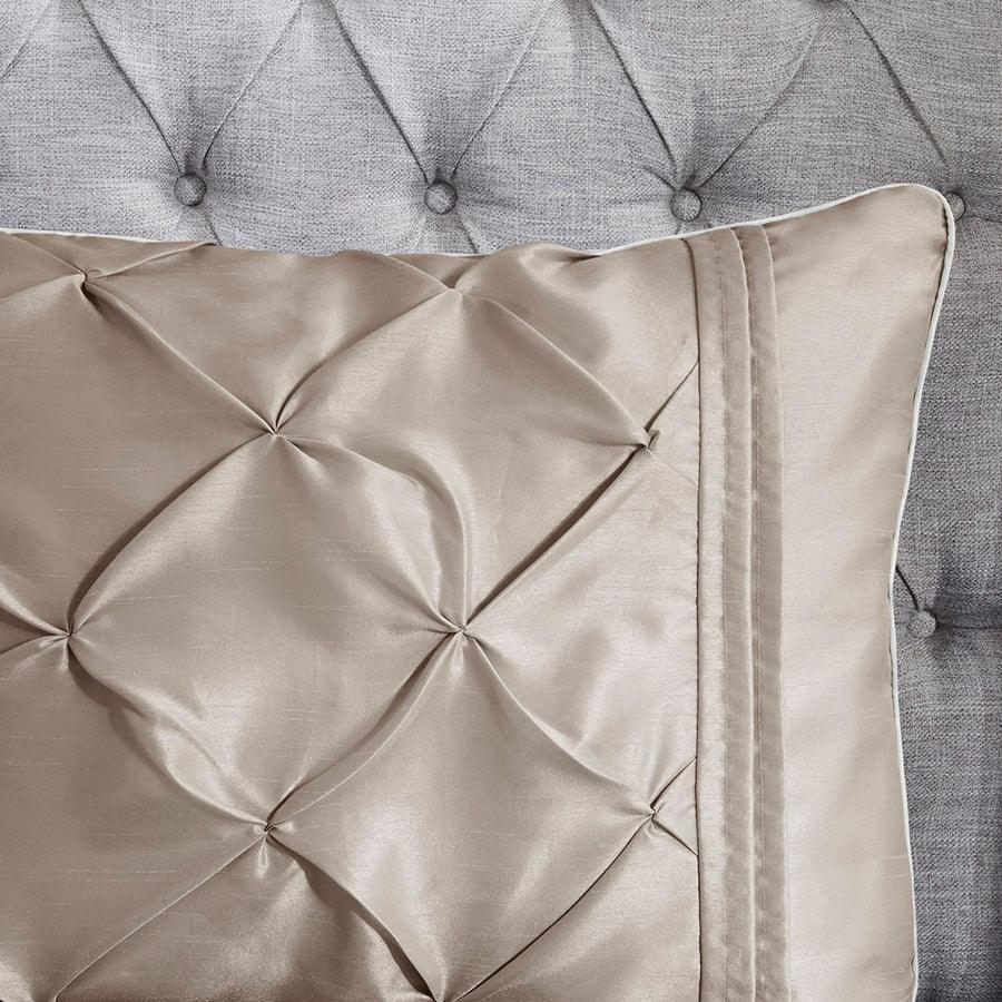 Laurel 7 Piece Tufted Comforter Set Taupe Queen Olliix.com