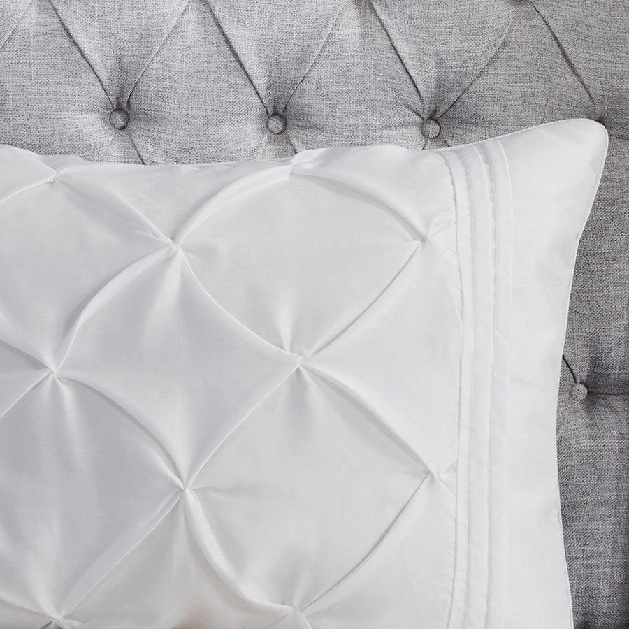 Laurel 7 Piece Tufted Comforter Set White Queen Olliix.com