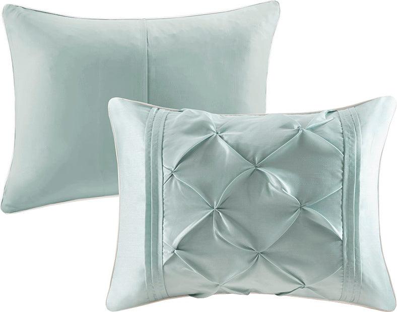 Laurel Farm House 7 Piece Tufted Comforter Set Seafoam King Olliix.com