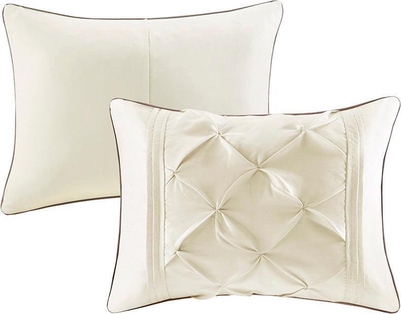 Laurel Global Inspired 7 Piece Tufted Comforter Set Ivory Full Olliix.com