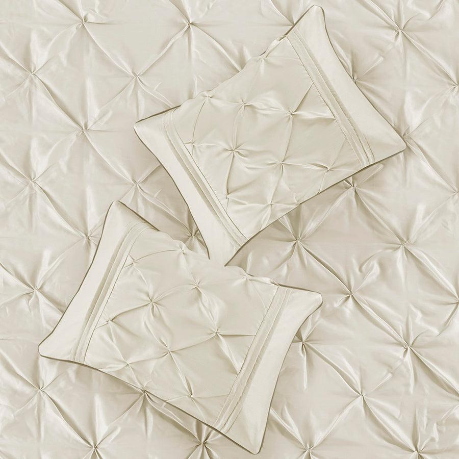 Laurel Global Inspired 7 Piece Tufted Comforter Set Ivory Full Olliix.com