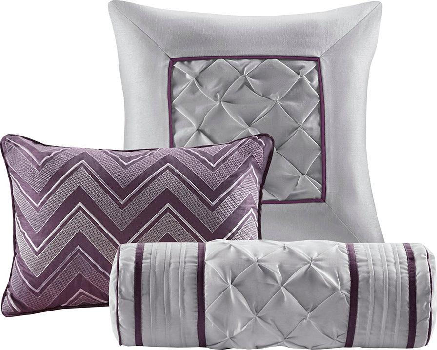 Laurel Global Inspired| 7 Piece Tufted Comforter Set Plum Queen Olliix.com