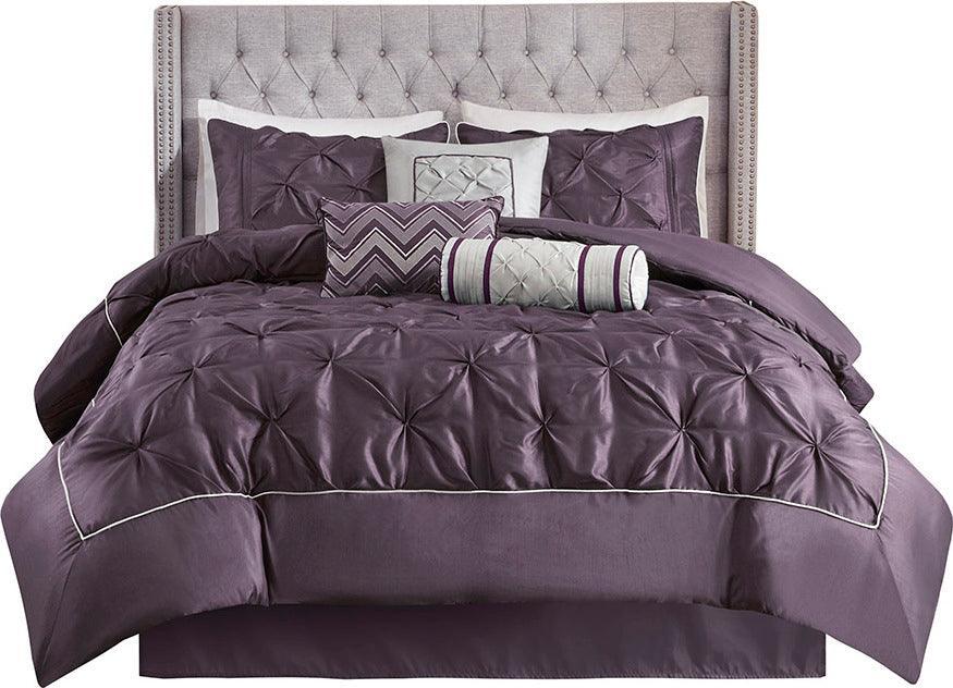 Laurel Global Inspired| 7 Piece Tufted Comforter Set Plum Queen Olliix.com