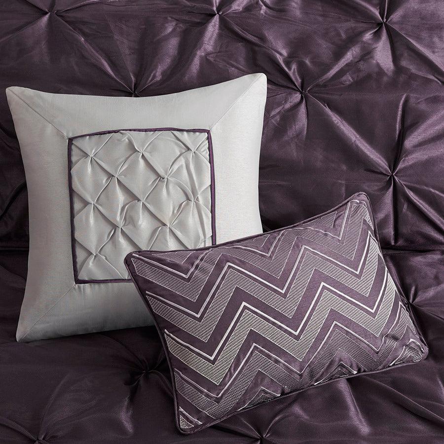 Laurel Global Inspired| 7 Piece Tufted Comforter Set Plum Queen Olliix.com