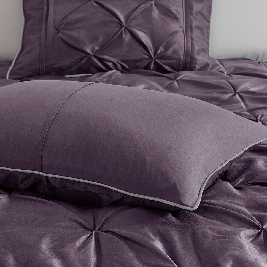 Laurel Global Inspired| 7 Piece Tufted Comforter Set Plum Queen Olliix.com