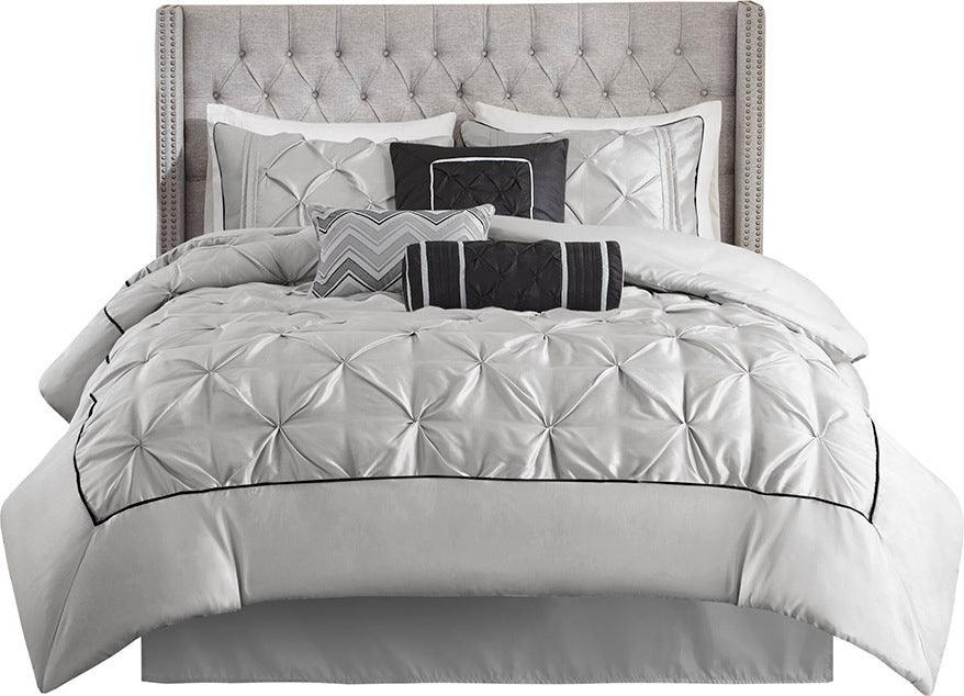 Laurel King 7 Piece Tufted Shabby Chic Comforter Set Gray Olliix.com