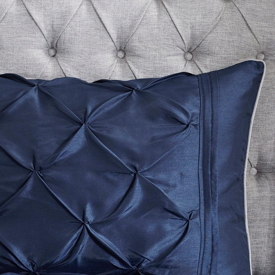 Laurel Queen 7 Piece Tufted Comforter Set Navy Olliix.com