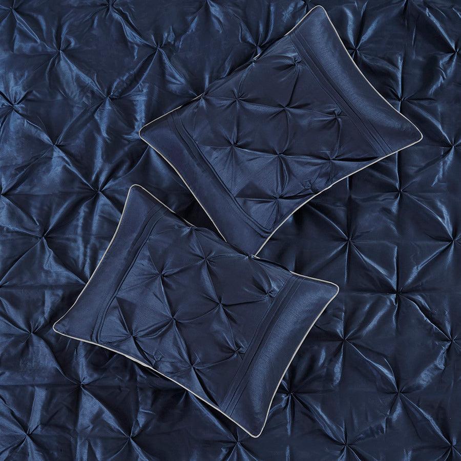 Laurel Queen 7 Piece Tufted Comforter Set Navy Olliix.com