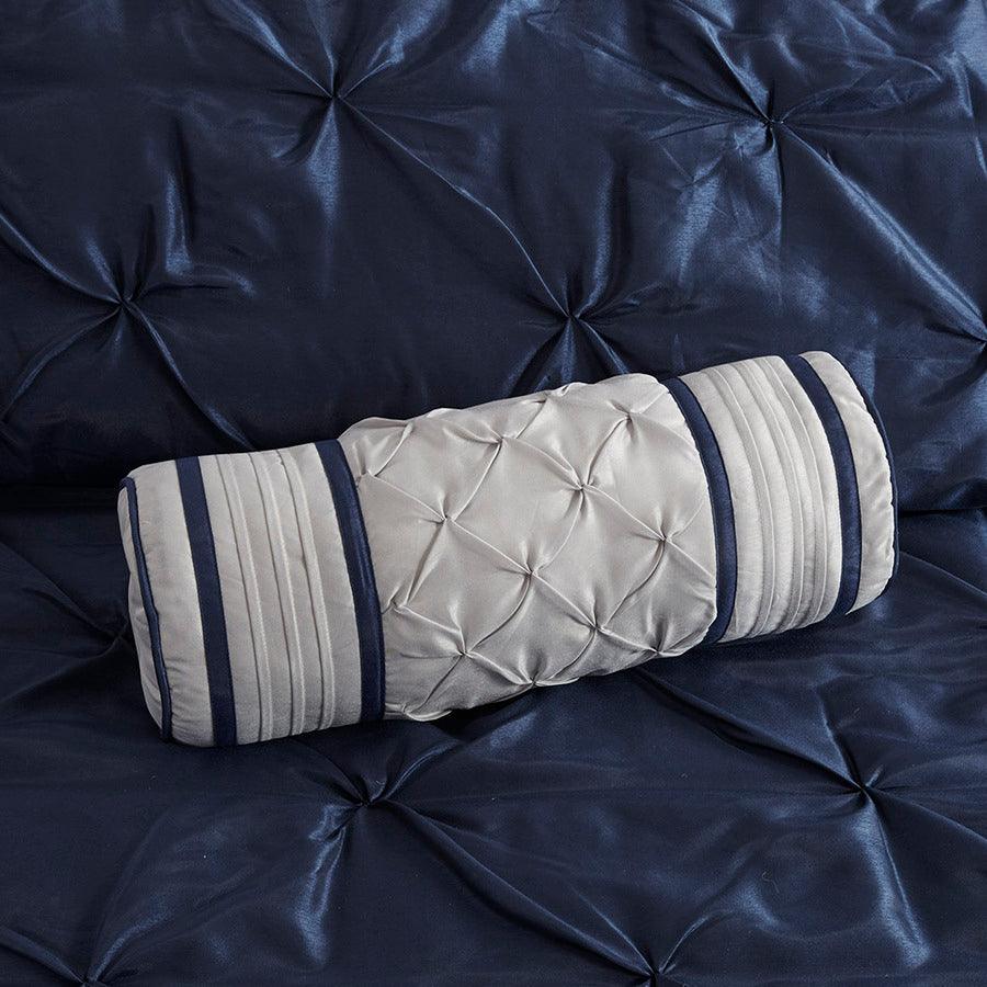 Laurel Queen 7 Piece Tufted Comforter Set Navy Olliix.com