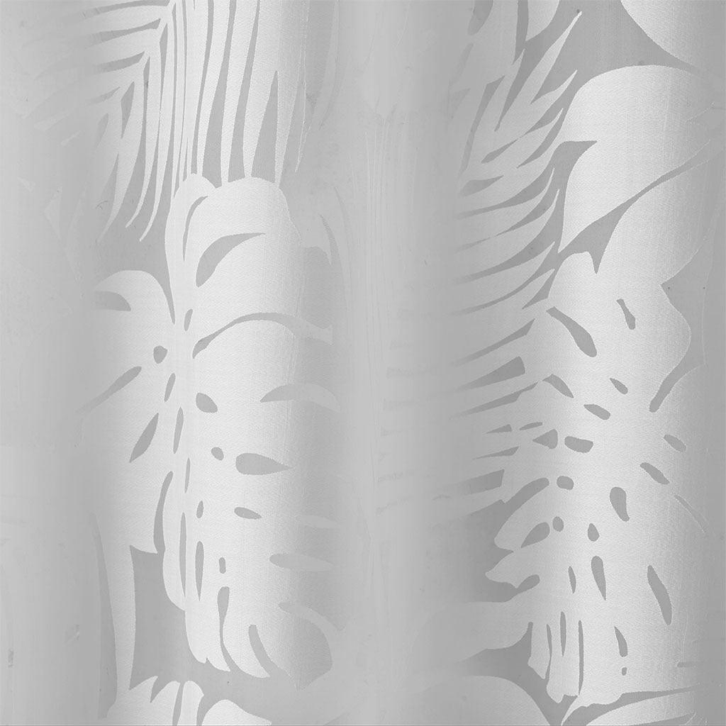 Leilani 63" Palm Leaf Burnout Window Sheer White Olliix.com