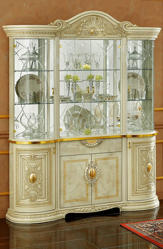 ESF Furniture - Leonardo 4-Door China Cabinet in Ivory - LEONARDOCHINA ESF Furniture