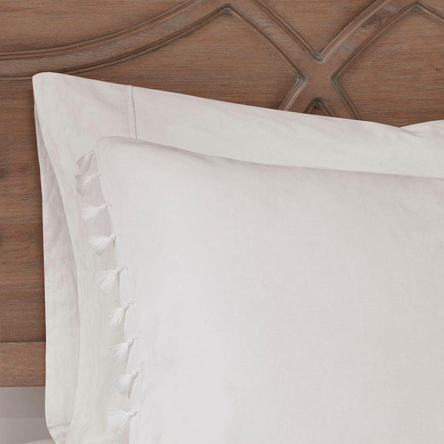 Lillian Casual Cotton Duvet Cover Set Full/Queen Ivory Olliix.com