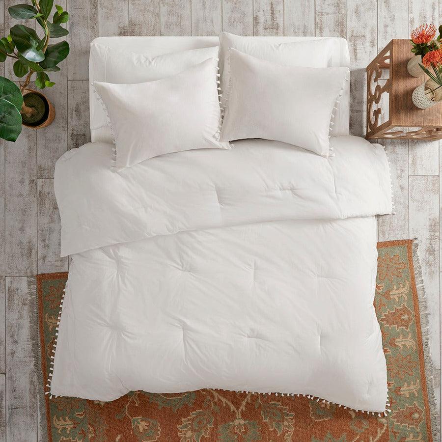 Lillian Cotton Comforter Set Ivory Full/Queen Olliix.com