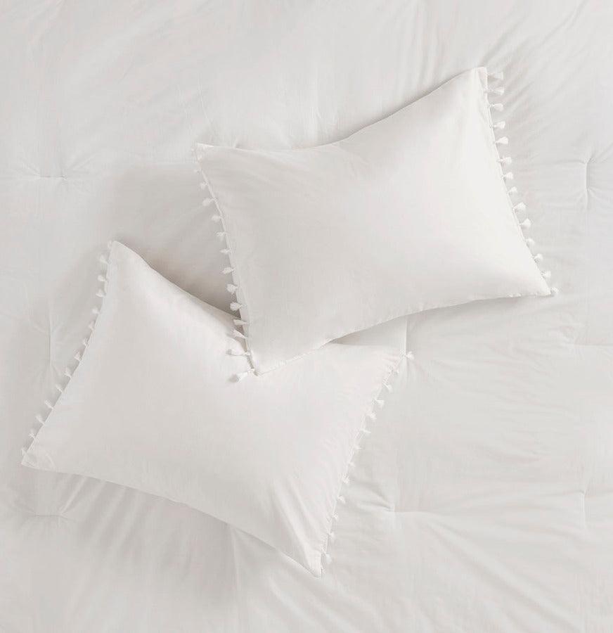 Lillian Cotton Comforter Set Ivory Full/Queen Olliix.com