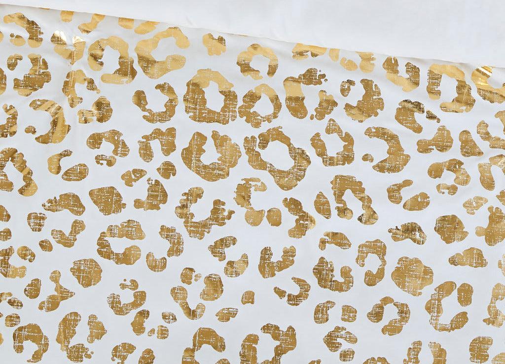 Lillie Transitional Metallic Animal Printed Comforter Set Ivory | Gold King/Cal King Olliix.com