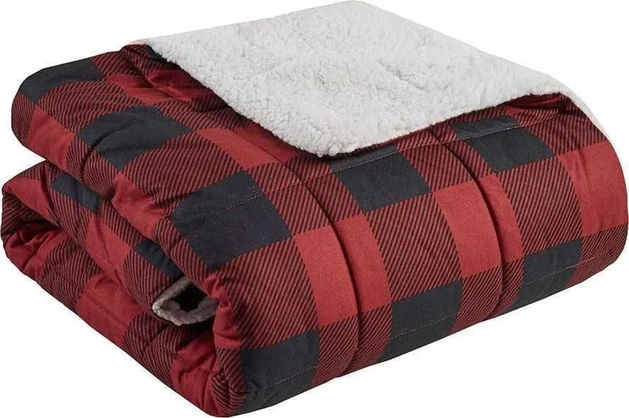 Linden Cabin Oversized Softspun Down Alternative Throw 50x70" Red Olliix.com