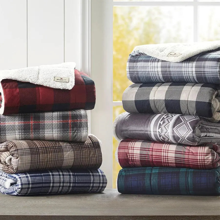 Linden Cabin Oversized Softspun Down Alternative Throw 50x70" Red Olliix.com