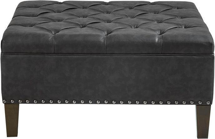 Lindsey Tufted Square Cocktail Ottoman Charcoal Olliix.com