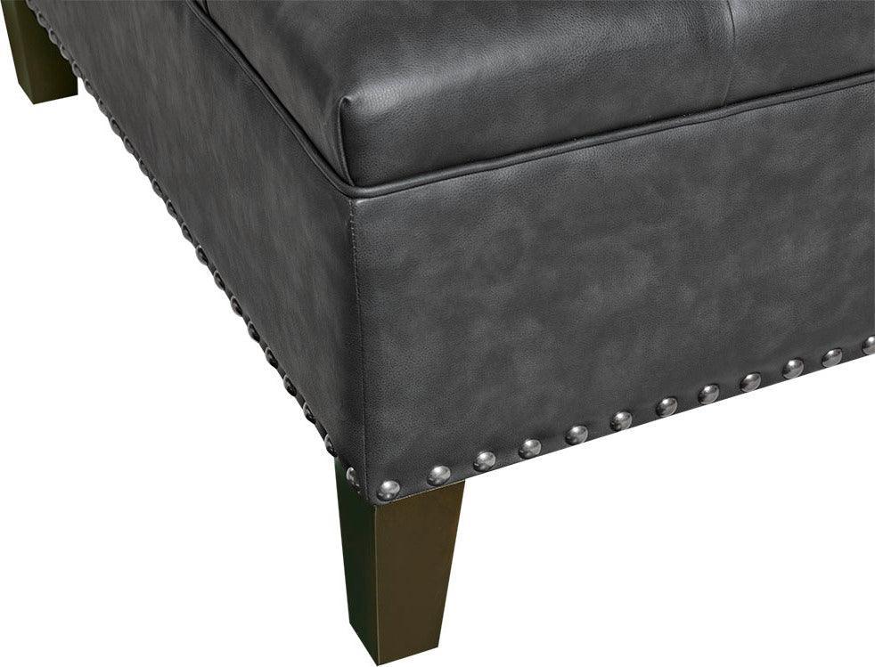 Lindsey Tufted Square Cocktail Ottoman Charcoal Olliix.com