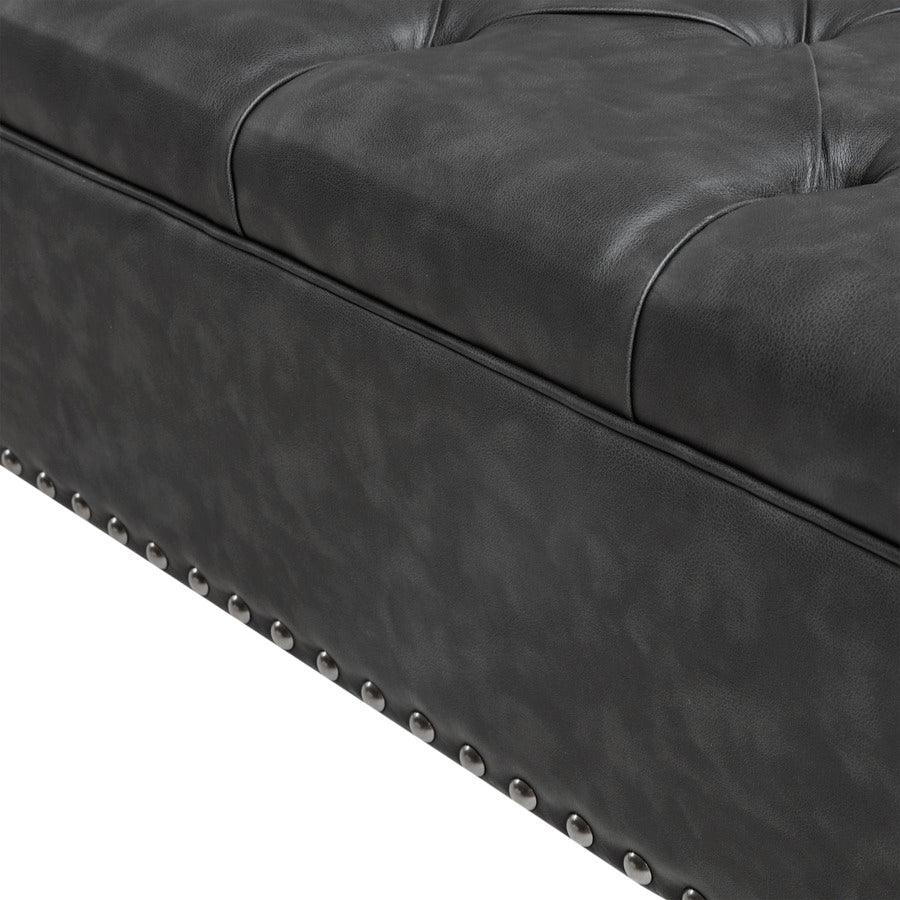 Lindsey Tufted Square Cocktail Ottoman Charcoal Olliix.com