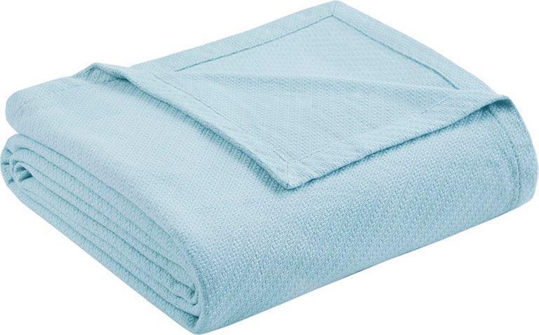 Liquid Cotton Blanket King Blue Olliix.com