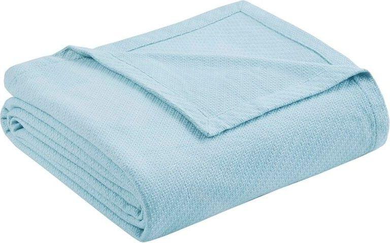 Liquid Cotton Full | Queen Blanket Blue Olliix.com