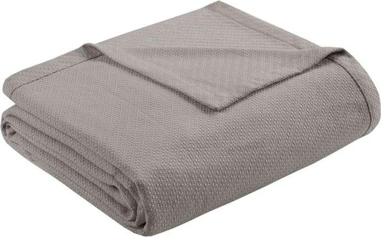 Liquid Cotton Full | Queen Blanket Gray Olliix.com