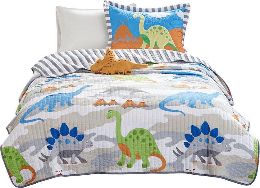 Little Twin Foot Dinosaur Reversible Coverlet Set Multicolor Olliix.com