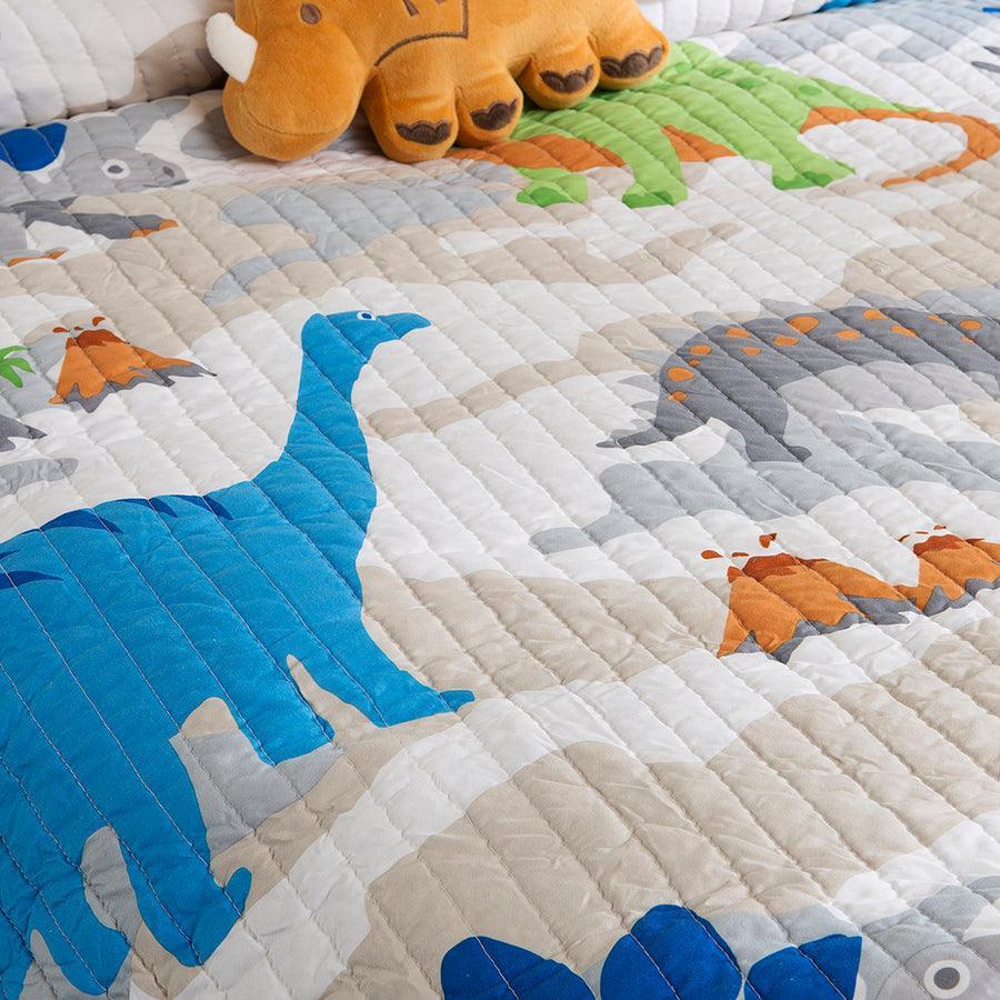 Little Twin Foot Dinosaur Reversible Coverlet Set Multicolor Olliix.com