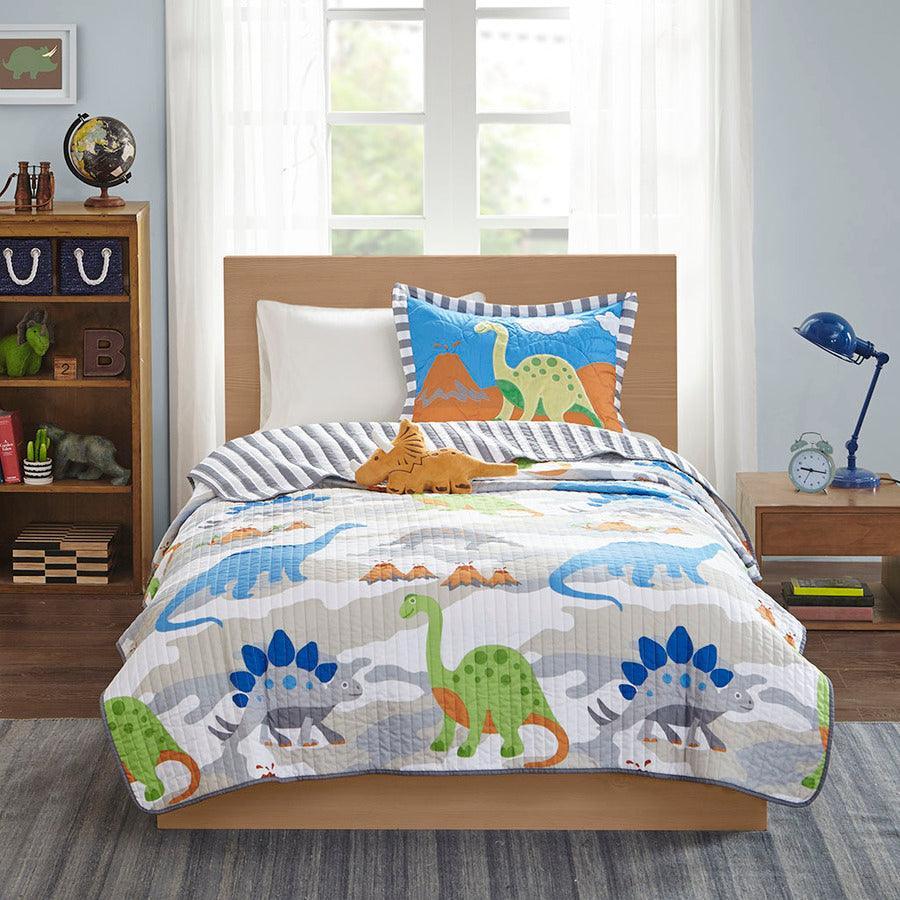 Little Twin Foot Dinosaur Reversible Coverlet Set Multicolor Olliix.com