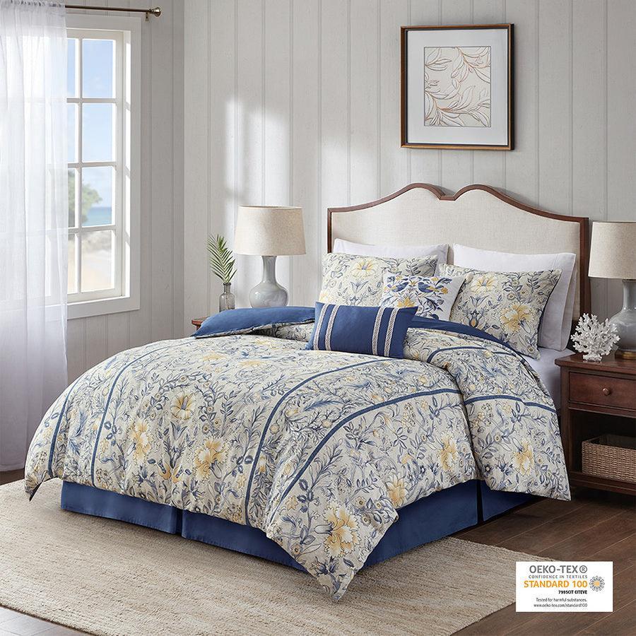 Livia 6 Piece Cotton Comforter Set King Olliix.com