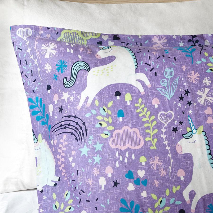 Lola Classic Unicorn Cotton Comforter Set Purple Twin Olliix.com