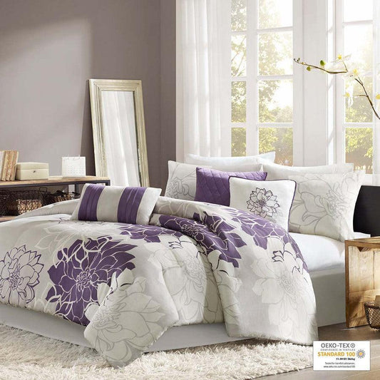 Lola Glam Comforter Set Purple Twin/Twin XL Olliix.com