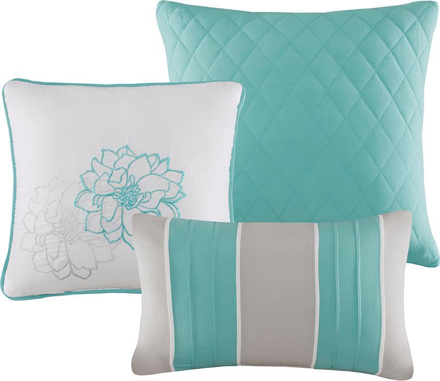 Lola King Comforter Set Aqua Olliix.com