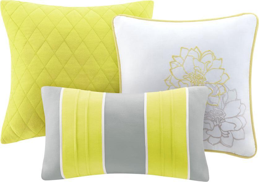 Lola King/California King 6 Piece Reversible Cotton Printed Coverlet Set Yellow Olliix.com